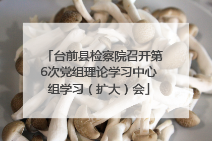 台前县检察院召开第6次党组理论学习中心组学习（扩大）会