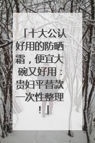 十大公认好用的防晒霜，便宜大碗又好用：贵妇平替款一次性整理！