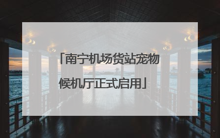 南宁机场货站宠物候机厅正式启用