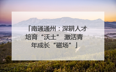 南通通州：深耕人才培育“沃土” 激活青年成长“磁场”