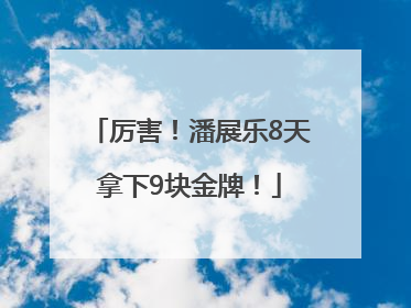 厉害！潘展乐8天拿下9块金牌！