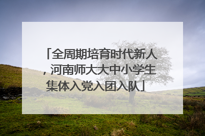 全周期培育时代新人，河南师大大中小学生集体入党入团入队