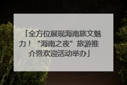 全方位展现海南旅文魅力！“海南之夜”旅游推介暨欢迎活动举办