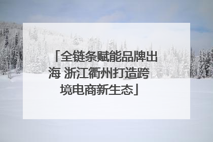 全链条赋能品牌出海 浙江衢州打造跨境电商新生态