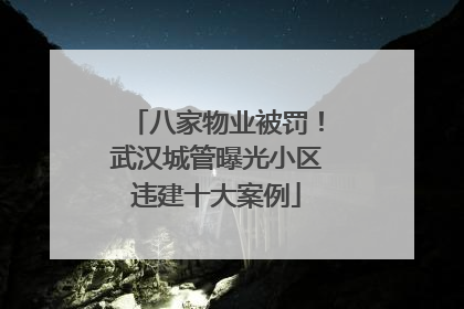 八家物业被罚！武汉城管曝光小区违建十大案例