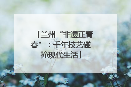 兰州“非遗正青春”：千年技艺碰撞现代生活