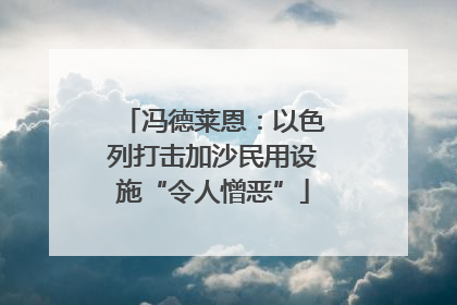 冯德莱恩：以色列打击加沙民用设施“令人憎恶”