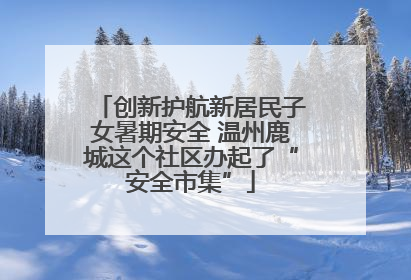 创新护航新居民子女暑期安全 温州鹿城这个社区办起了“安全市集”