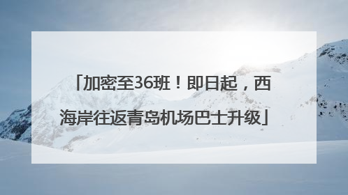 加密至36班！即日起，西海岸往返青岛机场巴士升级