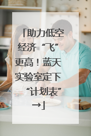 助力低空经济“飞”更高！蓝天实验室定下“计划表”→