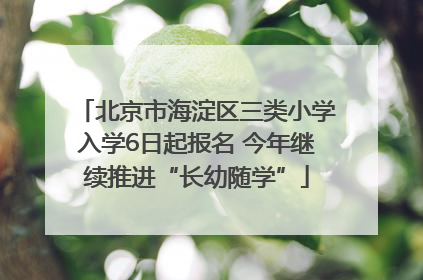 北京市海淀区三类小学入学6日起报名 今年继续推进“长幼随学”