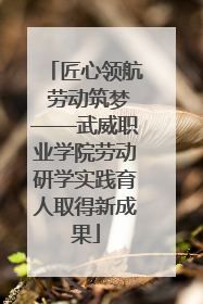 匠心领航 劳动筑梦——武威职业学院劳动研学实践育人取得新成果