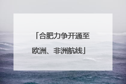 合肥力争开通至欧洲、非洲航线