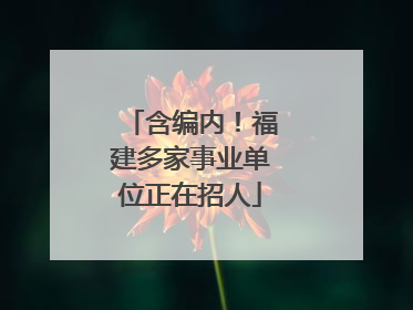 含编内！福建多家事业单位正在招人