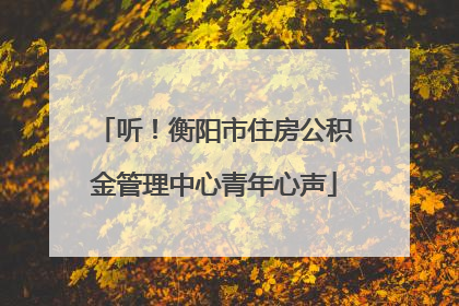 听！衡阳市住房公积金管理中心青年心声
