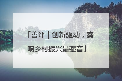 善评｜创新驱动，奏响乡村振兴最强音