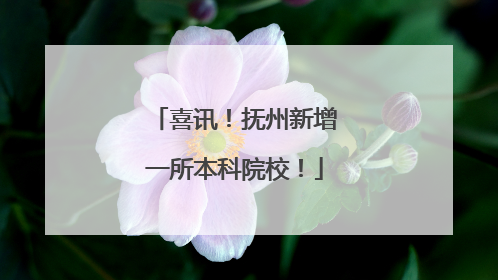 喜讯！抚州新增一所本科院校！