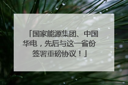 国家能源集团、中国华电，先后与这一省份签署重磅协议！
