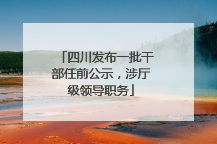 四川发布一批干部任前公示，涉厅级领导职务