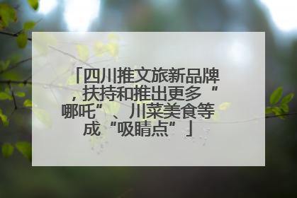 四川推文旅新品牌，扶持和推出更多“哪吒”、川菜美食等成“吸睛点”