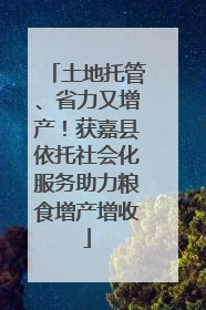 土地托管、省力又增产！获嘉县依托社会化服务助力粮食增产增收