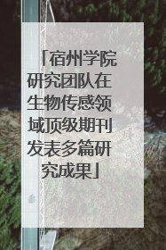 宿州学院研究团队在生物传感领域顶级期刊发表多篇研究成果
