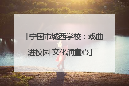 宁国市城西学校：戏曲进校园 文化润童心