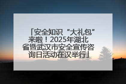 安全知识“大礼包”来啦！2025年湖北省暨武汉市安全宣传咨询日活动在汉举行
