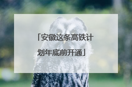 安徽这条高铁计划年底前开通
