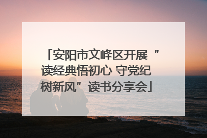安阳市文峰区开展“读经典悟初心 守党纪树新风”读书分享会