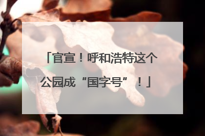 官宣！呼和浩特这个公园成“国字号”！