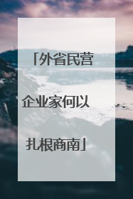 外省民营企业家何以扎根商南