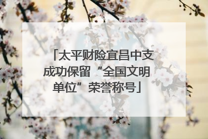 太平财险宜昌中支成功保留“全国文明单位”荣誉称号