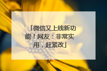 微信又上线新功能！网友：非常实用，赶紧改