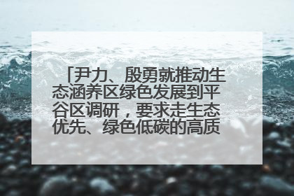 尹力、殷勇就推动生态涵养区绿色发展到平谷区调研，要求走生态优先、绿色低碳的高质量发展之路