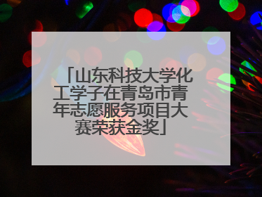 山东科技大学化工学子在青岛市青年志愿服务项目大赛荣获金奖