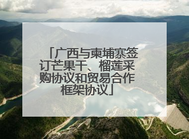 广西与柬埔寨签订芒果干、榴莲采购协议和贸易合作框架协议