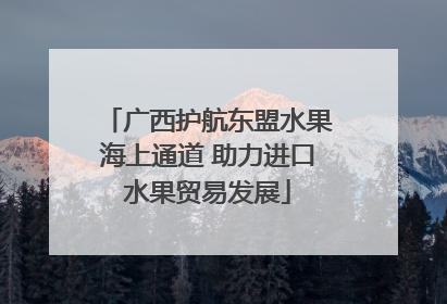 广西护航东盟水果海上通道 助力进口水果贸易发展