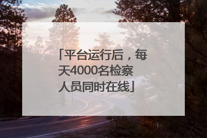 平台运行后，每天4000名检察人员同时在线