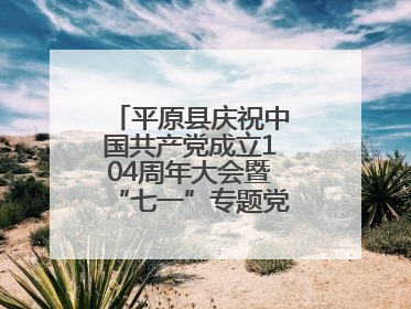 平原县庆祝中国共产党成立104周年大会暨“七一”专题党课报告会召开