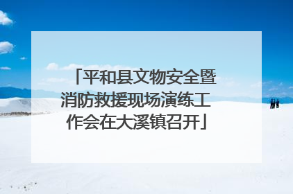平和县文物安全暨消防救援现场演练工作会在大溪镇召开