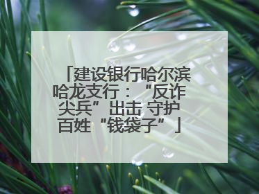 建设银行哈尔滨哈龙支行：“反诈尖兵”出击 守护百姓“钱袋子”