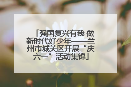 强国复兴有我 做新时代好少年——兰州市城关区开展“庆六一”活动集锦