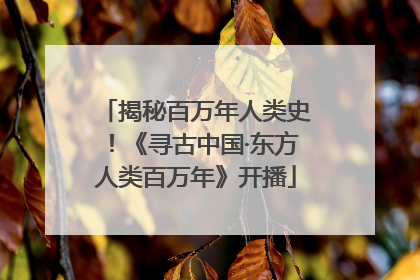 揭秘百万年人类史！《寻古中国·东方人类百万年》开播