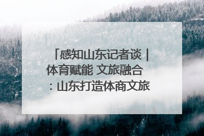 感知山东记者谈｜体育赋能 文旅融合：山东打造体商文旅融合发展新格局