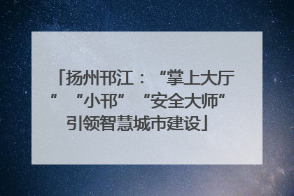 扬州邗江：“掌上大厅”“小邗”“安全大师”引领智慧城市建设