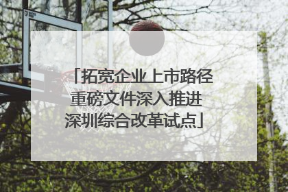 拓宽企业上市路径 重磅文件深入推进深圳综合改革试点