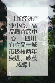 新经济产业中心、高品质宜居中心……四川宜宾又一城市极核两年突进、破茧成蝶