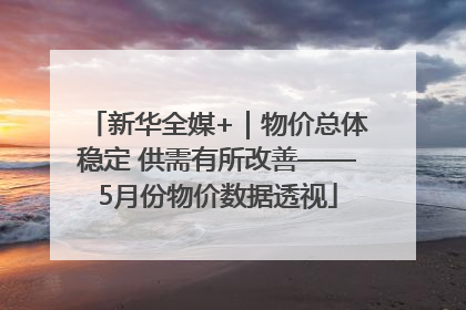 新华全媒+｜物价总体稳定 供需有所改善——5月份物价数据透视