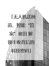 无人机送秧苗、智能“管家”巡田 解锁丰收背后的科技密码